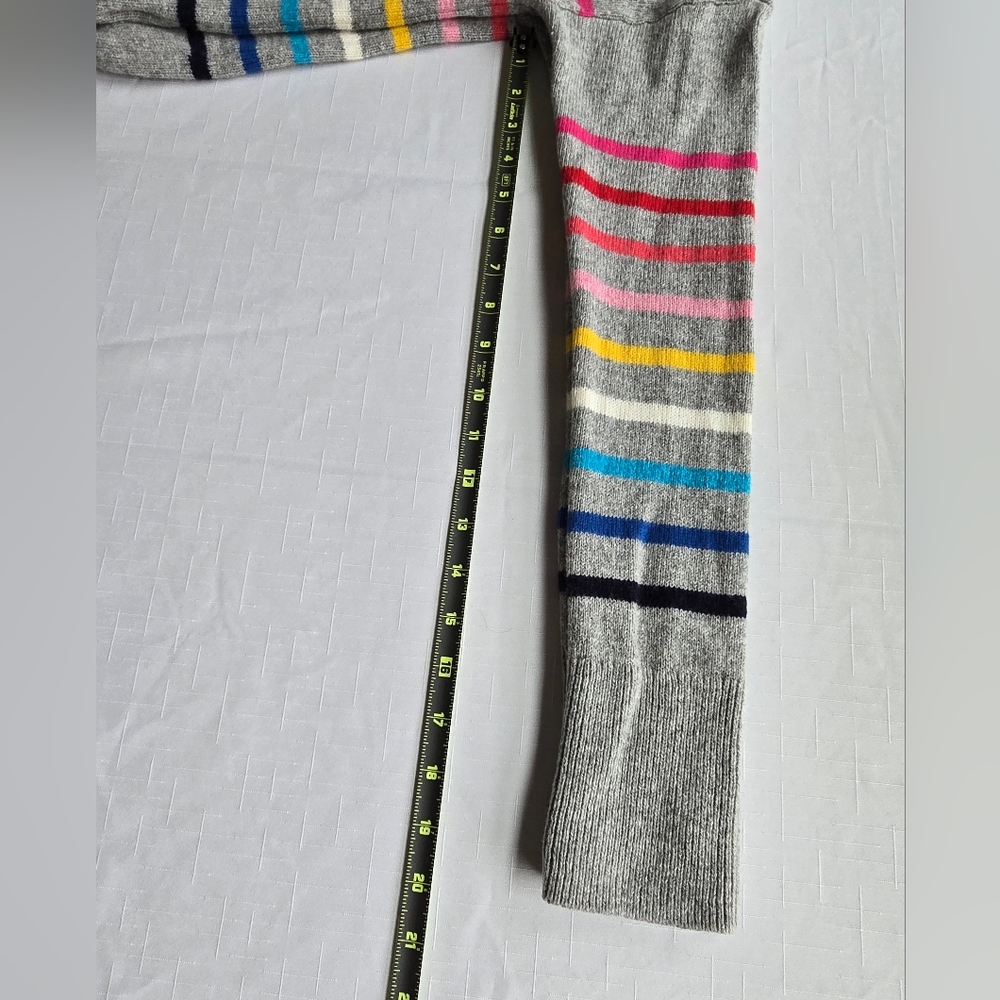 GAP Women's Gray Sweater with Multicolor Stripes Colorful Feastive - Picture 8 of 8